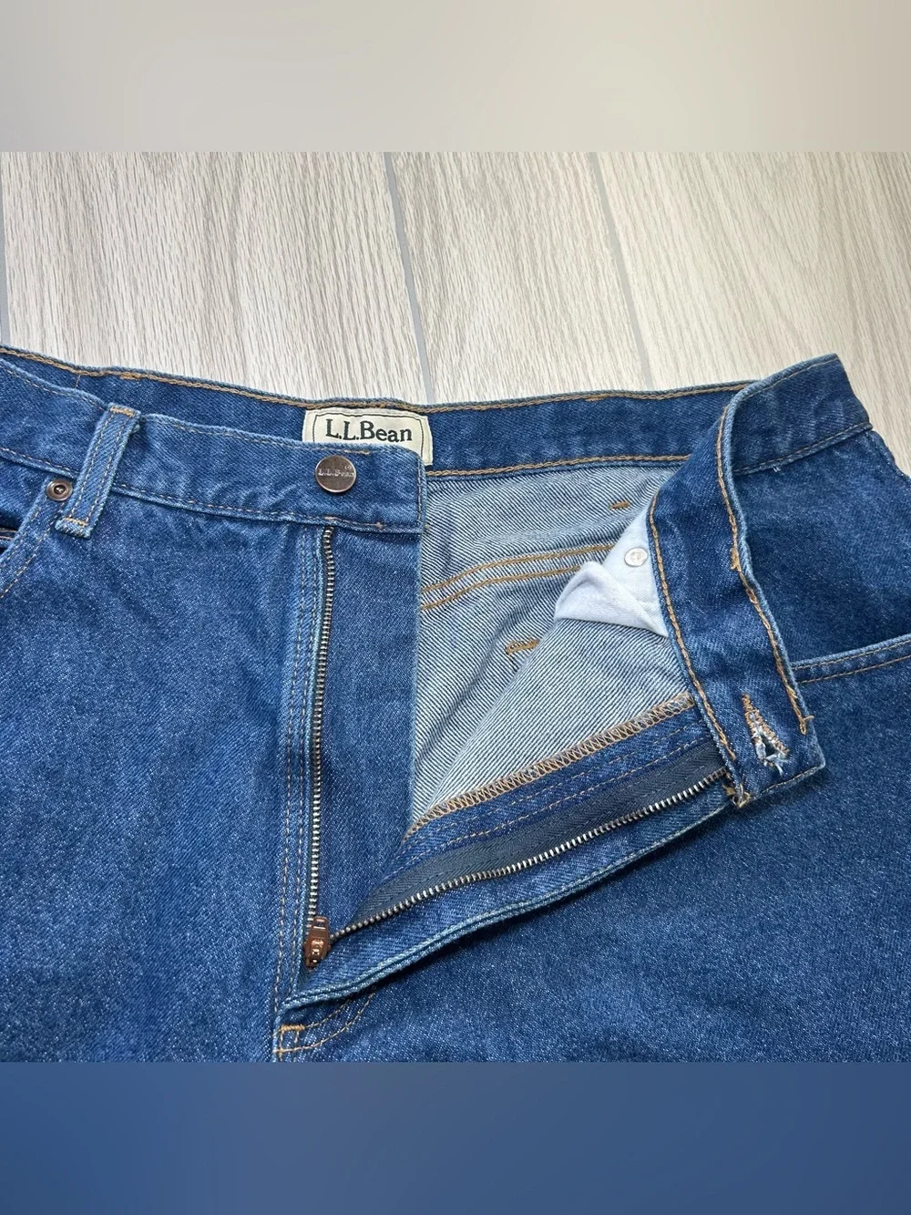 L.L. Beans Jeans Men’s 37X29 Blue Denim Natural Fit Straight Leg 100% Cotton